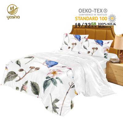 China Nondisposable Luxury Satin Silk Bedding Mulberry Duvet Cover Oeko-Tex Pure Silk Set Qualified Queen Silk bedding sets for sale