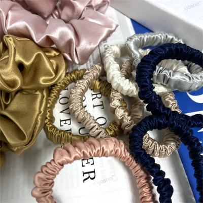 China Luxury 22Momme 100% Silk Hair Scrunchies Mulberry Silk Hair Scrunchies Factory Price Luxury Silk Hair Scrunchies for sale