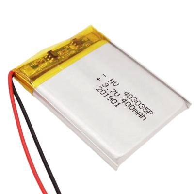 China High Quality Toys Rechargeable Lipo Battery 1.48wh 403035P 3.7v 400mah for sale