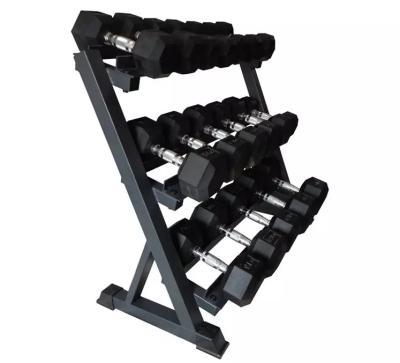 China Commercial fitness equipment exercise equipment three layers dumbbell rack for sale