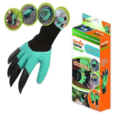 China Wholesale Environmentally Friendly Floral Garden Glove Nylon And Latex Soil Dip Tape Non-disposable Digging Claw Planting Garden Glove for sale