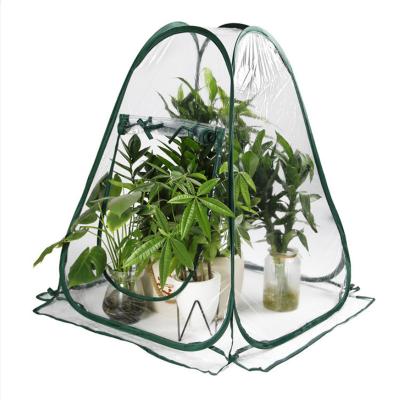 China Fashion Portable Rain Cover Shelter Grow Plant Cover Agriculture Plant Sun Antifreeze Hat Small PVC Greenhouse Cover For Garden for sale