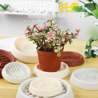 China Factory Direct Sales Goods Multi-size Tray Round Plant Flower Pot Natural Feeling Plastic Nordic Bottom With Tray for sale