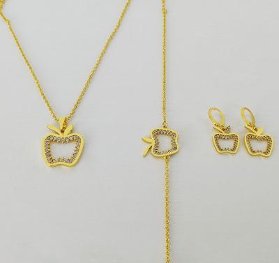 China High Quality Fashion Women Necklace Set Jewelry Wedding Bridalr Party Cubic Zirconia 18k Gold Dubai Jewelry Sets for sale