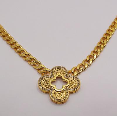 China New Arrival Fashionable Popular Brand Designer Jewelry Necklace Luxury 18K Gold Plated Cuban Pendant Necklace For Women Jewelry for sale