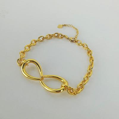 China FASHIONABLE wholesale high quality lucky 18k gold plated filled stackable bracelets fashion Zircon bracelet brass minimalist for sale