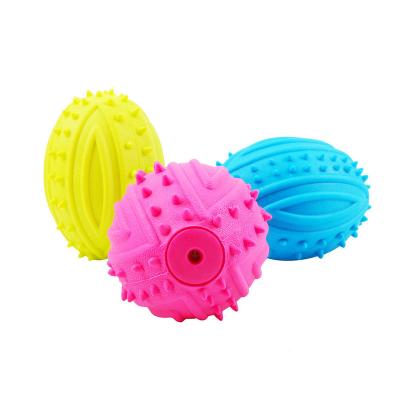 China Non-Toxic Rubber Interactive Ball Toy Dog Toothbrush Chew Toy Durable Toy Rugby Dog Toy Amazon Best Selling TPR Viable Dog Chew for sale