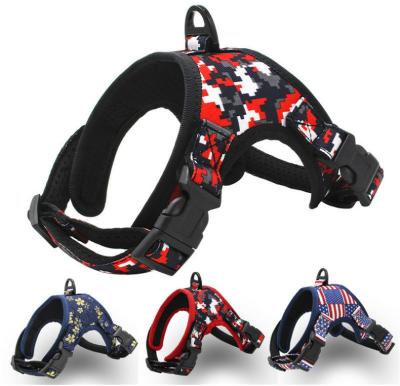 China Reflective Hot Selling Pet Printing Dog Breast Strap Mesh Cloth Pet Products Dog Harness No Pull for sale