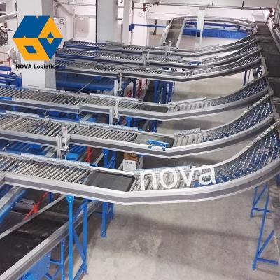 China NOVA Easy Assemble Warehouse Aluminum Roll Track Shelving for Goods Storage, Cardboard Flow Racking System for sale