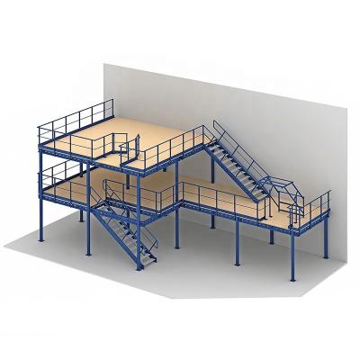 China NOVA Professional Warehouse Steel Platform System Corrosion Protection Structure, Mezzanine 2 Floor With Staircase for sale