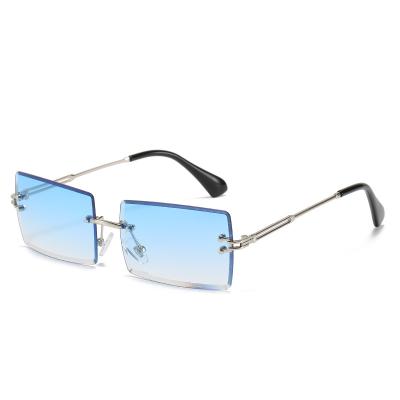 China 2020 Hot Sale Fashion Square Sunglasses Women Rimless Square Fashion Colorful Rectangle Sunglasses for sale