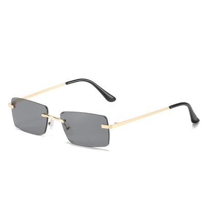 China Zonnerbril UV400 Small Square Sunglasses 2019 Fashion Sun Glasses Rectangle Rimless Eyewear for sale