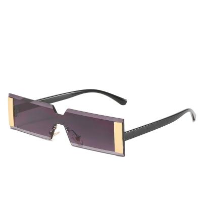 China Newest Style Fashion Sunglasses L8825 Square One Piece Small Rectangle Frames Rimless Shades 2021 Hot Sales Sunglasses for sale