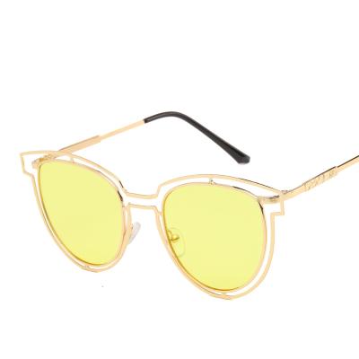 China Custom Sunglasses 1915 Shades Logo Eyewear Fashion Eyeglasses Double Individual Oval Metal Frame for sale