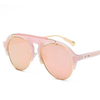 China Custom Made Oval Sunglasses 8929 Shades Women Wide Frame Pilot Vintage Fashion Sun Glasses for sale