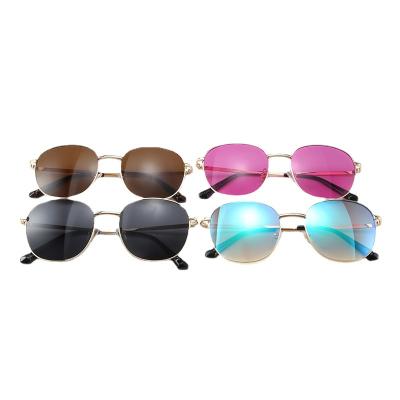 China Fashion Sunglasses 2021 Hot Selling Oversized Round Metal Pilot Women Shades Custom Made Sun Glasses 8022 for sale