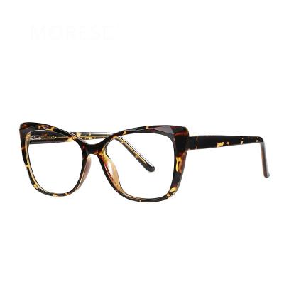 China Fashionable High Quality Glasses Spring Hinge Optical Frame Frames Custom Logo Anti Glass TR90 Blue Light Women Glasses for sale