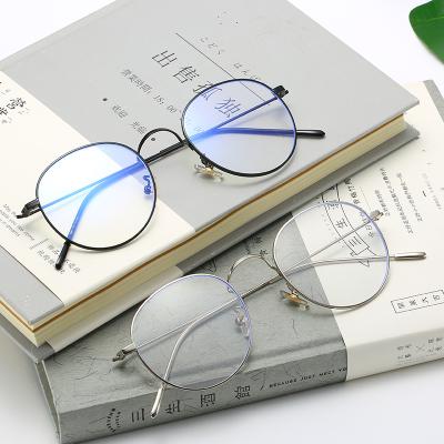 China In Stock For Sale Vintage Blue Light Blocking Metal Glasses For Reading Anti Transparent Blue Light Men Women Glasses for sale