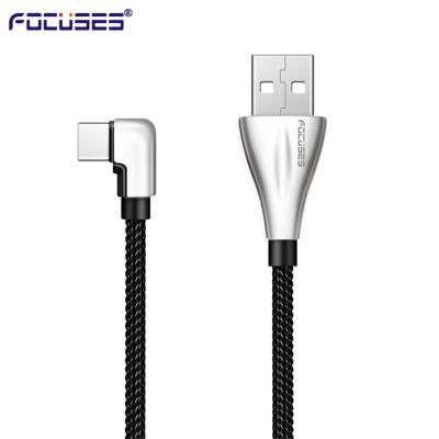 China Zinc Alloy USB 2.0 Type C Cable USB Type C 90 Degree Cable Meta L Shaped for sale