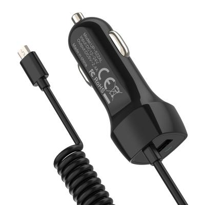 Chine Chargeur de voiture de téléphone portable d'OEM 5V 3.4A avec le cordon extensible de ressort à vendre