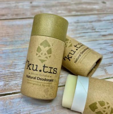 China Recycled Materials 5-55g Lift Up Tubes Air Freshener Lip Balm Kraft Paper Tube Packaging for sale