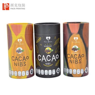 China Biodegradable Kraft Custom Printing Tube Rolled Edge Packaging Cardboard Tube For Coffee /Tea /Chocolate Food Box Cookies Packaging Tube for sale