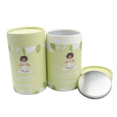 China Wholesale OEM Brand Recyclable Packaging Organic Food Cardboard Tube Herbal Tea Canister Milk Tea Paper Tube Loose Packaging for sale