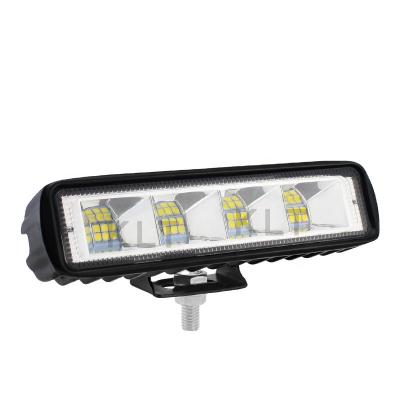 China 6inch Aluminum Led Work Light Bar Dual Color Strobe 12v 24v Spot Flood Beam For Offroad Motorcycle Suv Atv Led Day Driving Fog Lamp Spotlight for sale