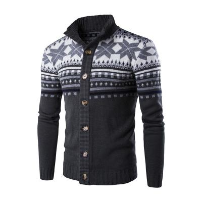 China Autumn Winter New Men Sweater Jumper Color Christmas Snowflake Warm anti-pilling cardigan knit men's winter coat for sale