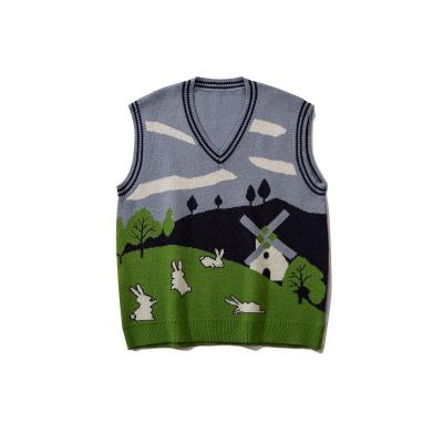 China Custom Men's Anti-Wrinkle Sweater Fashion Casual Men's Sweater Vest Sleeveless Sweater Vest Men's Sweater Vest Men for sale