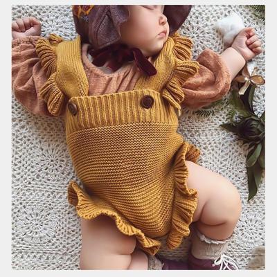 China Cute popular unisex canvas baby clothes cotton jumpsuit newborn romper with straps babies toddler boutique jumpsuit for sale