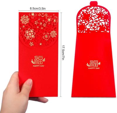 China Red Gift Envelope Package For New Year Money Bag Design Unique Custom Paper Envelope Chinese Red Revelope for sale