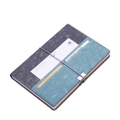 China Custom Logo ODM PU Leather Notebook A5 Hardcover Book With Pockets for sale