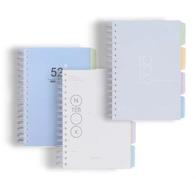 China Wholesale Cheap Customizable A5 Spiral Notebook with Color Label for sale