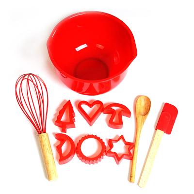 China Viable Customized Baking Kids Sets Stainless Steel Baking and Pastry Tools 10 PCS Decorating Set for sale