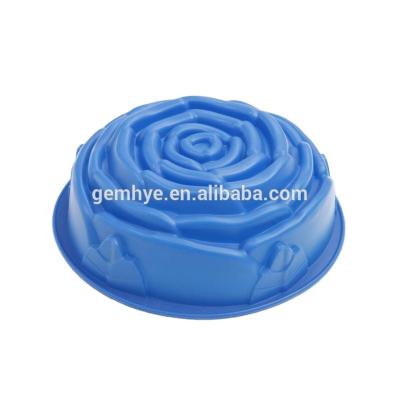 China Viable Blue Rose Cake Molds Non-Stick Wholesale Baking Silicone for sale