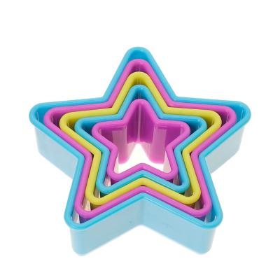 China Sustainable New Design 5pcs Star Shaped Plastic Cookie Cutter Food Grade Set for sale