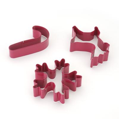 China New design viable set of 3pcs or 6pcs plastic cookie cutter with different colors and themes to choose for sale