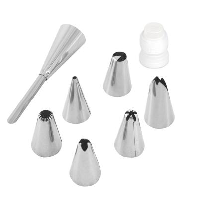 China Sustainable Amazon Success Cake Sets Decorating Tool Baking Stainless Steel 8 Pcs Icing Piping Tips Set for sale