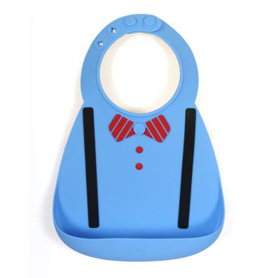 China Antibacterial Product Ideas New 2020 Food Grade Cartoon Silicone Waterproof Embossed Bibs for sale