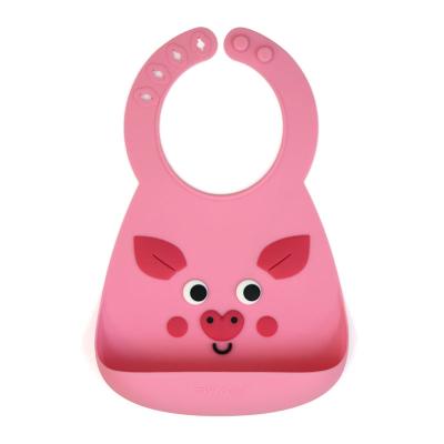 China Antibacterial High Quality 3D Silicone Baby Bibs With Food Catcher for sale