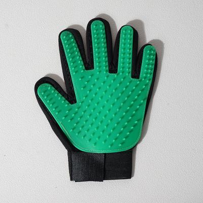 China Viable Effective Five Fingers Pet Deshedding Pet Hair Cleaning Brush Tool Dog Pets Cat Grooming Glove 180 for sale