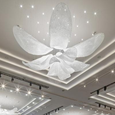 China Modern Manufacture Customize Luxury Creative Lobby Restaurant Hotel Flower Crystal Hanging Chandelier Lamp for sale