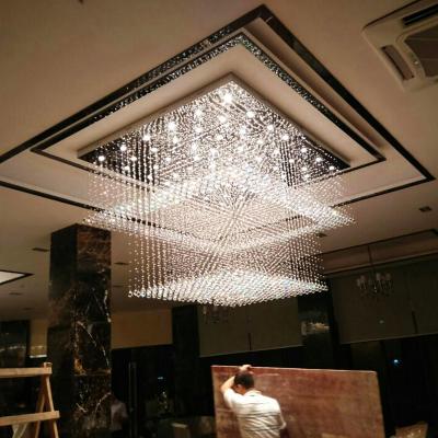 China Guzhen Modern Factory Customize High Square Lamps Chandeliers For Hotel Lobby With 3 Years Warranty for sale