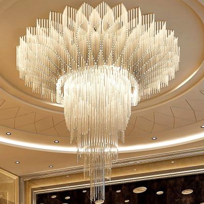 China Modern Customize Non-standard 5 Star Hotel Lobby Project Luxury Chinese Style Oval Round Crystal Chandelier Lights for sale