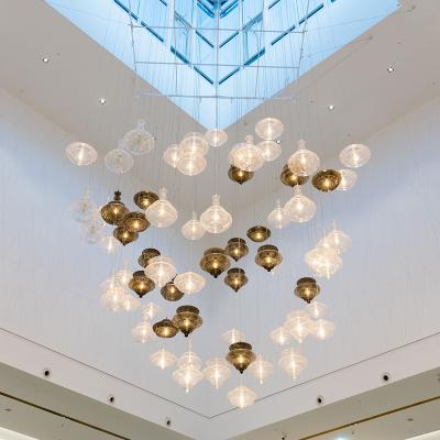 China Modern Guzhen Customize Chandelier Lamp Bubble Glass Pendant Light For Shopping Mall for sale