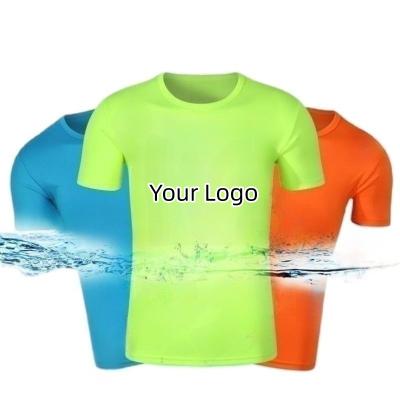 China Anti-Wrinkle Summer O-Neck Short Sleeve T-shirts Custom Logo Screen Printing Plain T-shirt Polyester Polyester for sale