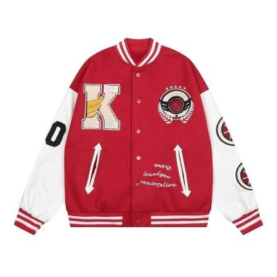 China Custom Made Reversible Baseball Men's Logo Jackets Design New Plus Size Men's Jackets Embroidery Letterman Jacket for sale