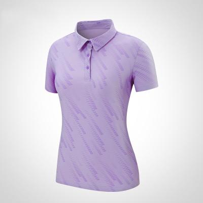 China Custom Made High Quality Business Casual Wear Anti-Wrinkle Printed Women's Polo Golf Shirt Women's T-Shirt for sale