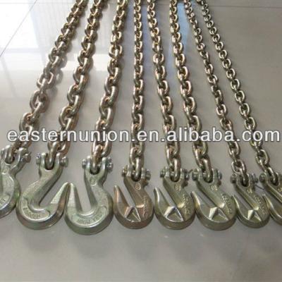 China Alloyed Lifting Chain Forged 12mm Steel Lashing Link Chain With Hook for sale